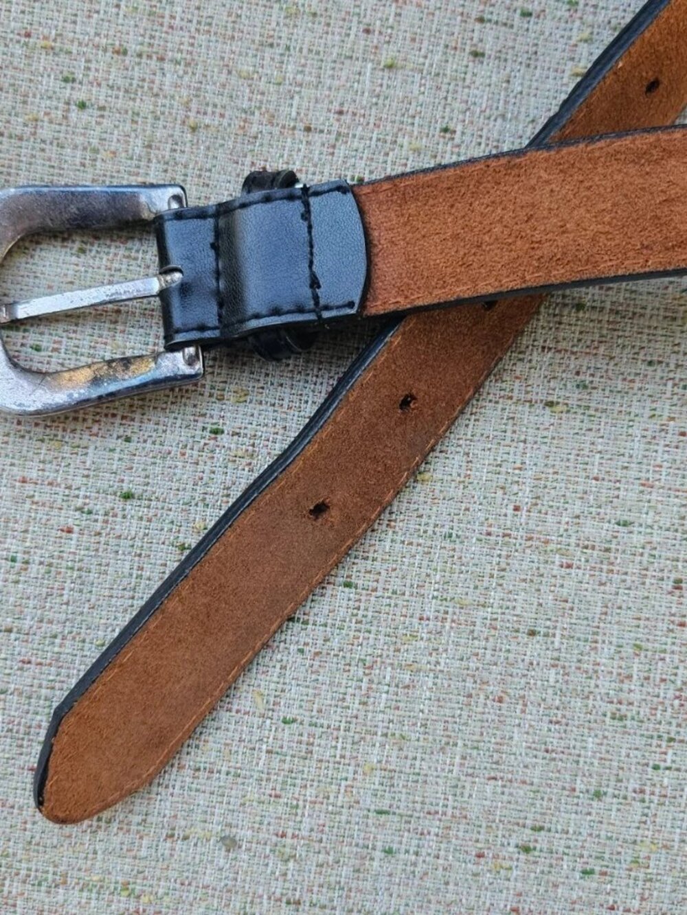 Vintage Route 66 Belt Black Genuine Leather Unisex Belt Waistband Size 30 inches - Picture 8 of 11
